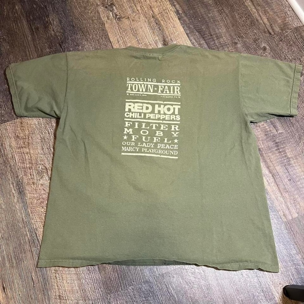 Vintage Red Hot‎ Chili Peppers Rolling Rock Town Fair Band T-Shirt Size XL